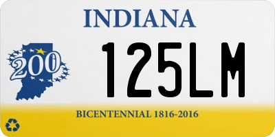 IN license plate 125LM