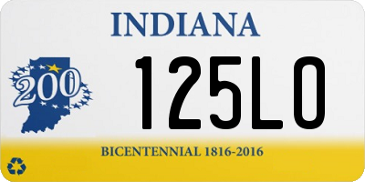 IN license plate 125LO