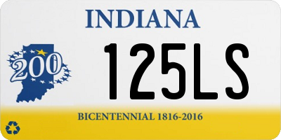 IN license plate 125LS