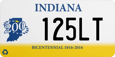 IN license plate 125LT