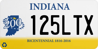 IN license plate 125LTX