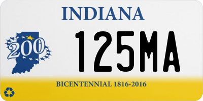 IN license plate 125MA