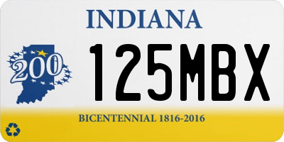 IN license plate 125MBX