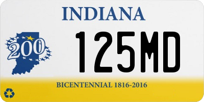 IN license plate 125MD