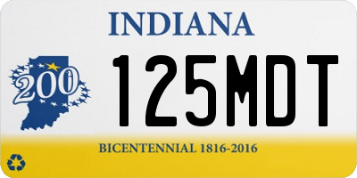 IN license plate 125MDT