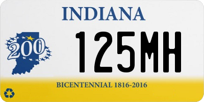 IN license plate 125MH