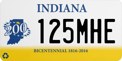 IN license plate 125MHE