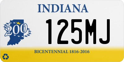 IN license plate 125MJ