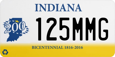 IN license plate 125MMG
