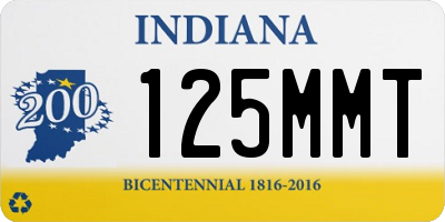 IN license plate 125MMT