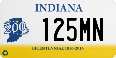 IN license plate 125MN