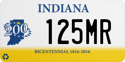 IN license plate 125MR