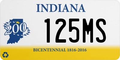 IN license plate 125MS