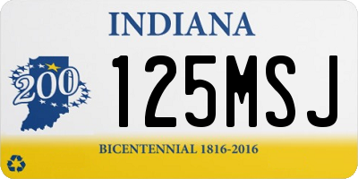 IN license plate 125MSJ