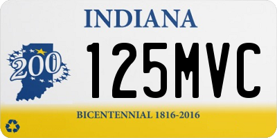 IN license plate 125MVC