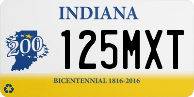 IN license plate 125MXT