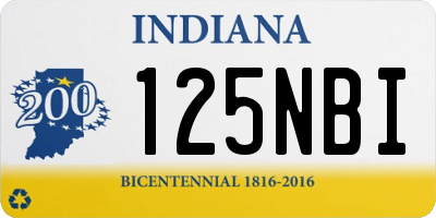 IN license plate 125NBI
