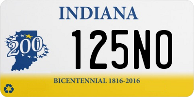 IN license plate 125NO