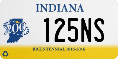 IN license plate 125NS