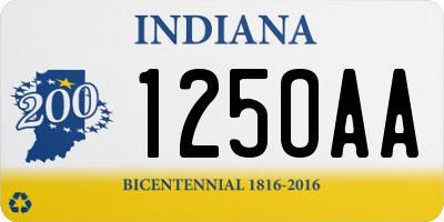 IN license plate 125OAA