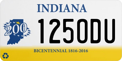 IN license plate 125ODU