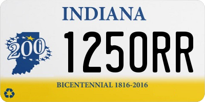 IN license plate 125ORR