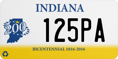 IN license plate 125PA
