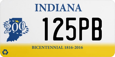 IN license plate 125PB