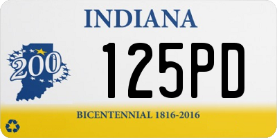 IN license plate 125PD