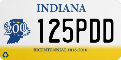 IN license plate 125PDD