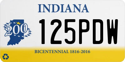 IN license plate 125PDW