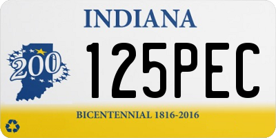 IN license plate 125PEC