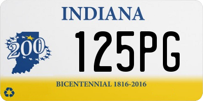 IN license plate 125PG