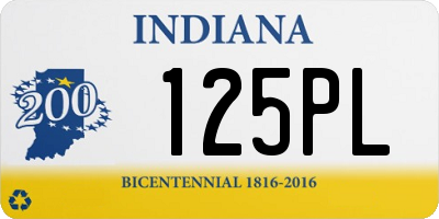 IN license plate 125PL