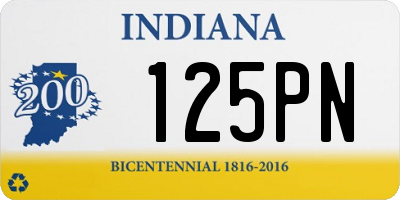 IN license plate 125PN