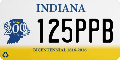 IN license plate 125PPB