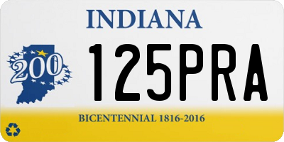 IN license plate 125PRA