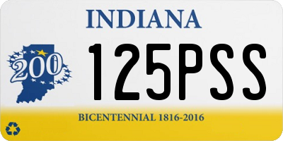IN license plate 125PSS