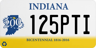 IN license plate 125PTI