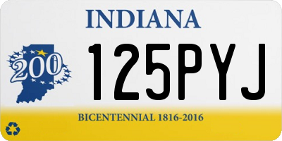 IN license plate 125PYJ