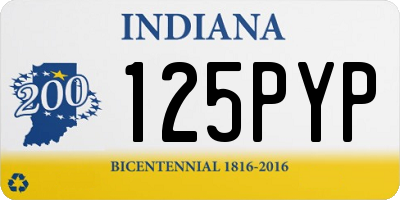 IN license plate 125PYP