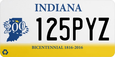 IN license plate 125PYZ