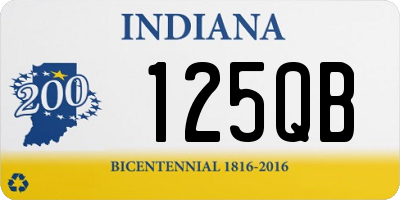 IN license plate 125QB