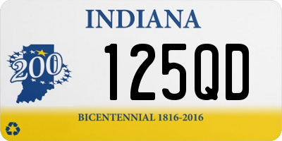 IN license plate 125QD