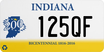 IN license plate 125QF