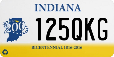 IN license plate 125QKG