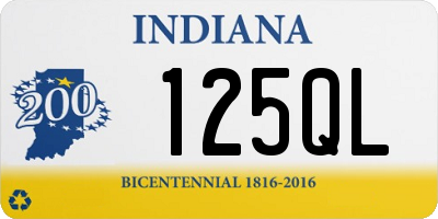 IN license plate 125QL