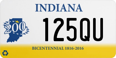 IN license plate 125QU