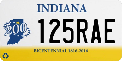 IN license plate 125RAE