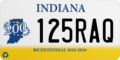 IN license plate 125RAQ